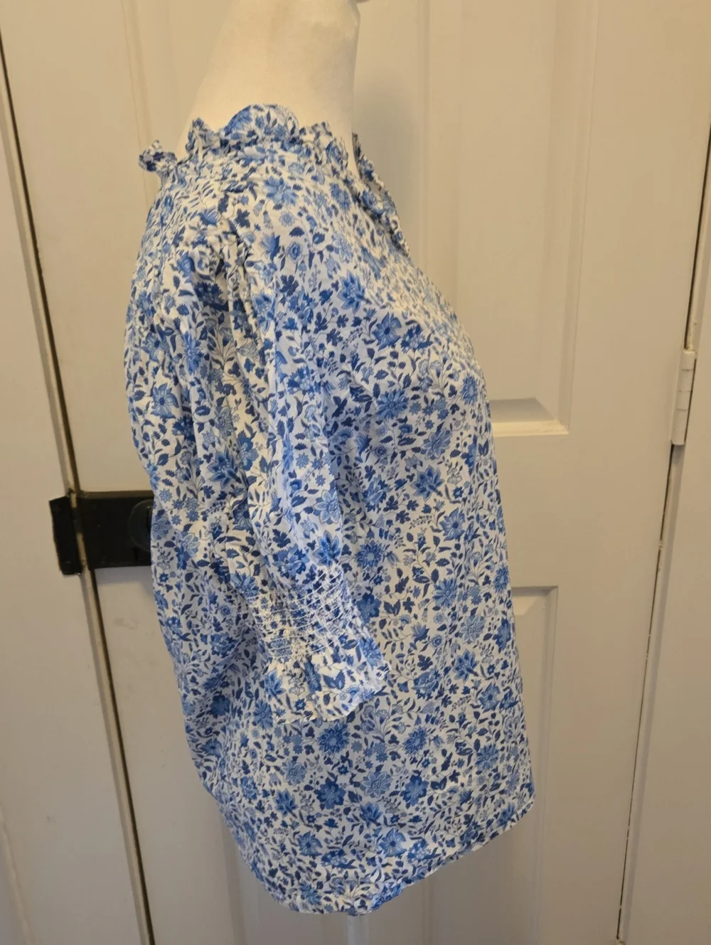 J.Crew Ruffle-trim short-sleeve top in Liberty fabric size S